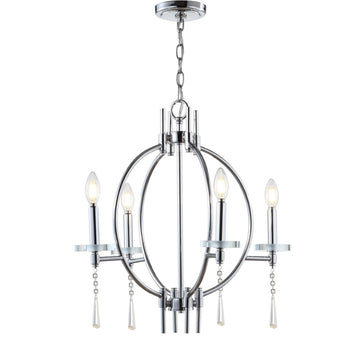 Laura 23" Crystal/Metal LED Chandelier - JONATHAN Y